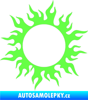 Samolepka Tetování 116 slunce s plameny Fluorescentní zelená