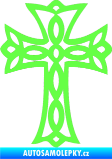 Samolepka Tetování 191 kříž Fluorescentní zelená