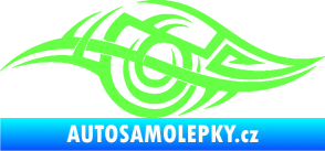 Samolepka Tetování 208 levá Fluorescentní zelená