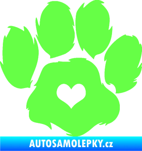 Samolepka Tlapka 006 pravá Fluorescentní zelená