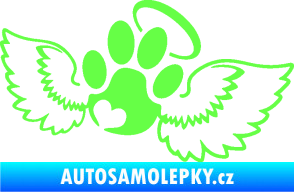 Samolepka Tlapka 010 andělíček pravá Fluorescentní zelená