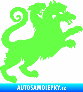 Samolepka Trojhlavý pes kerberos 002 pravá Fluorescentní zelená