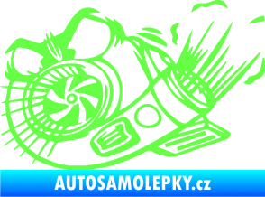 Samolepka Turbo 003 levá angry Fluorescentní zelená