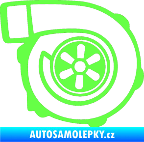 Samolepka Turbo silueta 001  pravá Fluorescentní zelená