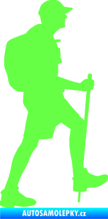 Samolepka Turista 003 pravá Fluorescentní zelená