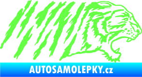 Samolepka Tygr 004 pravá Fluorescentní zelená