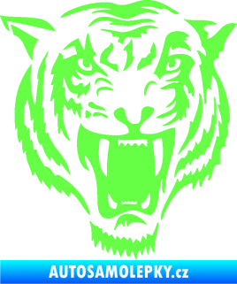 Samolepka Tygr 005 pravá hlava Fluorescentní zelená