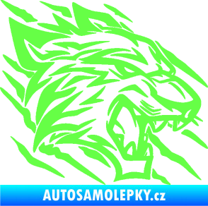Samolepka Tygr 012 pravá drápance Fluorescentní zelená