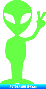 Samolepka UFO 005 pravá Fluorescentní zelená