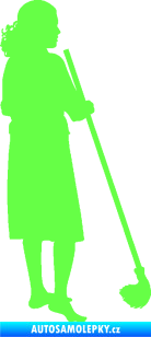Samolepka Uklízečka 001 pravá Fluorescentní zelená