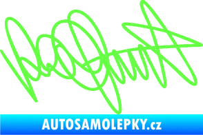 Samolepka Valentino Rossi podpis Fluorescentní zelená