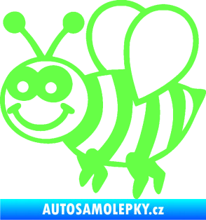 Samolepka Včela 003 levá happy Fluorescentní zelená