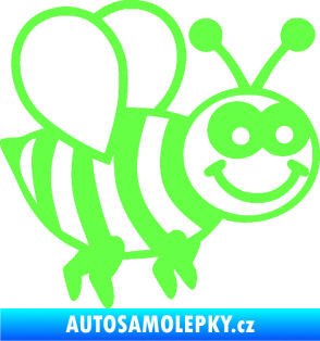 Samolepka Včela 003 pravá happy Fluorescentní zelená