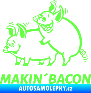 Samolepka Veselá prasátka makin bacon levá Fluorescentní zelená