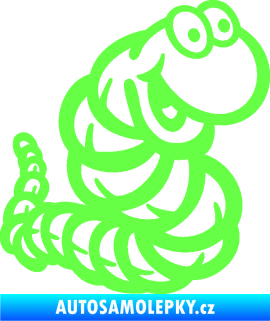 Samolepka Veselý červík pravá Fluorescentní zelená