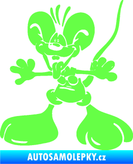 Samolepka Veselý myšák levá Fluorescentní zelená