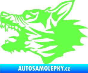 Samolepka Vlk 003 levá Fluorescentní zelená