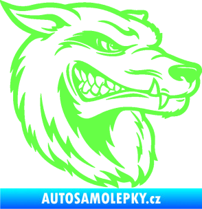 Samolepka Vlk 016 pravá Fluorescentní zelená