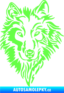 Samolepka Vlk 019 levá Fluorescentní zelená