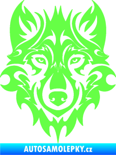Samolepka Vlk 025 Fluorescentní zelená