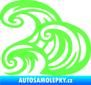 Samolepka Vlny 004 levá moře Fluorescentní zelená