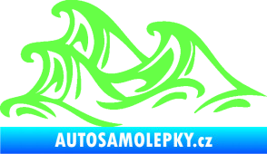 Samolepka Vlny 005 levá moře Fluorescentní zelená