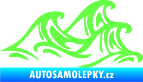 Samolepka Vlny 005 pravá moře Fluorescentní zelená