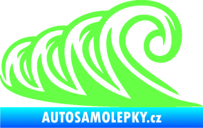 Samolepka Vlny 006 levá moře Fluorescentní zelená