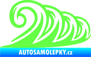 Samolepka Vlny 006 pravá moře Fluorescentní zelená