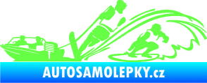 Samolepka Vodní lyžování a surf levá Fluorescentní zelená