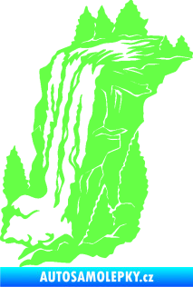 Samolepka Vodopád levá krajina Fluorescentní zelená