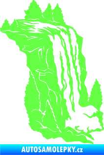 Samolepka Vodopád pravá krajina Fluorescentní zelená