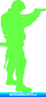 Samolepka Voják 002 pravá Fluorescentní zelená