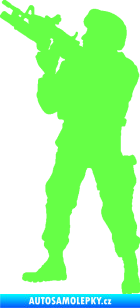 Samolepka Voják 004 levá Fluorescentní zelená