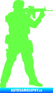 Samolepka Voják 006 pravá Fluorescentní zelená
