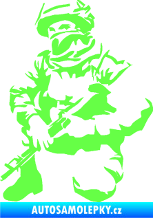 Samolepka Voják 008 levá Fluorescentní zelená