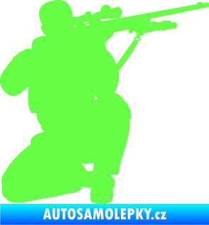 Samolepka Voják 010 pravá sniper Fluorescentní zelená
