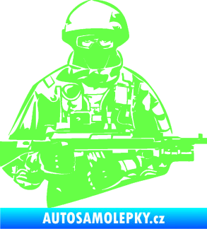 Samolepka Voják 013 pravá Fluorescentní zelená
