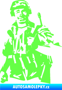 Samolepka Voják 014 levá Fluorescentní zelená