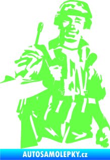 Samolepka Voják 014 pravá Fluorescentní zelená