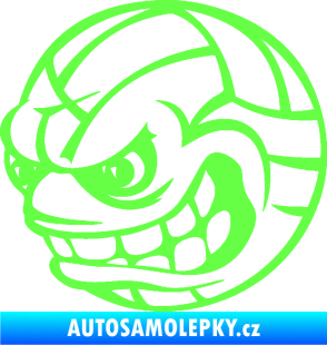 Samolepka Volejbalový míč 001 levá s obličejem Fluorescentní zelená