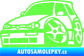 Samolepka VW Golf 3 karikatura levá Fluorescentní zelená