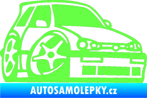 Samolepka VW Golf 3 karikatura pravá Fluorescentní zelená
