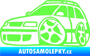 Samolepka VW Passat b6 karikatura levá Fluorescentní zelená