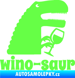 Samolepka Wino - saur 001 pravá vínečko Fluorescentní zelená