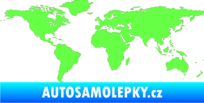 Samolepka World mapa světa Fluorescentní zelená