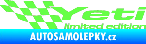 Samolepka Yeti limited edition levá Fluorescentní zelená