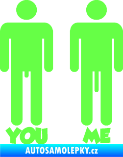 Samolepka You My tvůj a můj penis Fluorescentní zelená