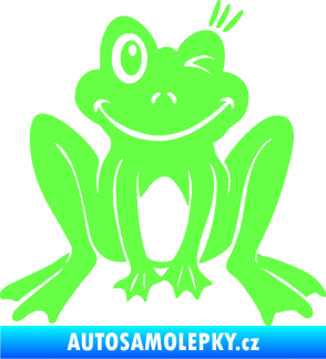 Samolepka Žába 010 pravá mrkající Fluorescentní zelená