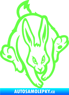 Samolepka Zajíc 002 pravá  Fluorescentní zelená